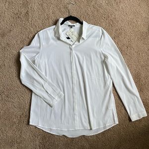 White Formal Business Casual Button Up Shirt